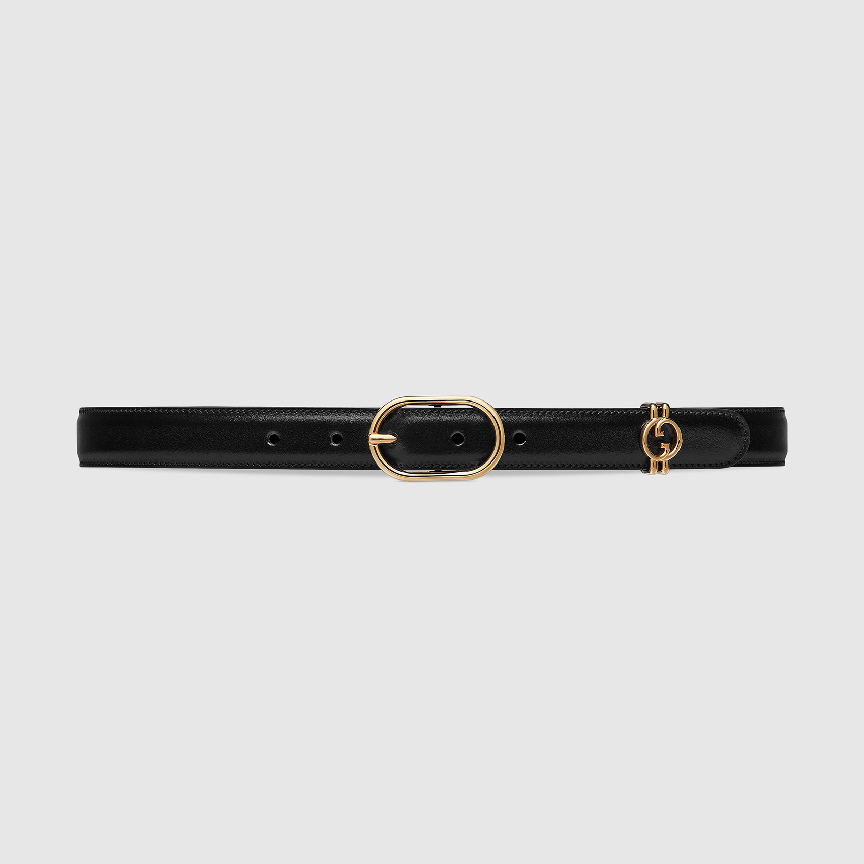 NIGO Gucci Women's Leather Belt With Round Interlocking G  Width 2.5cm #nigo97479