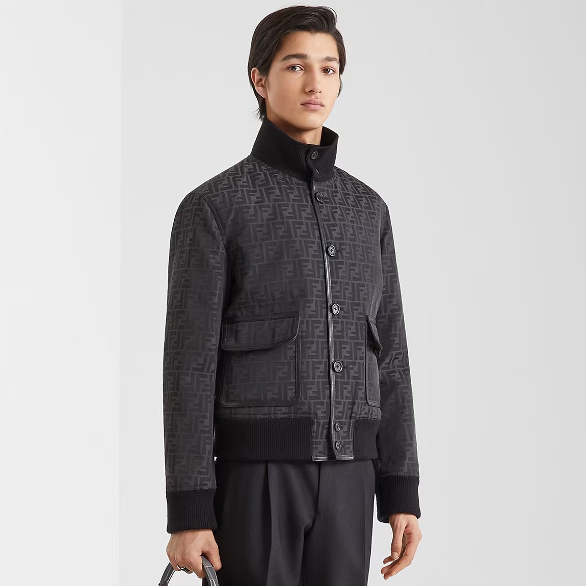 NIGO Fendi Men's Blouson FF Jacquard Fabric Winter Logo Printed Single Breasted Zip Jacket #nigo97458