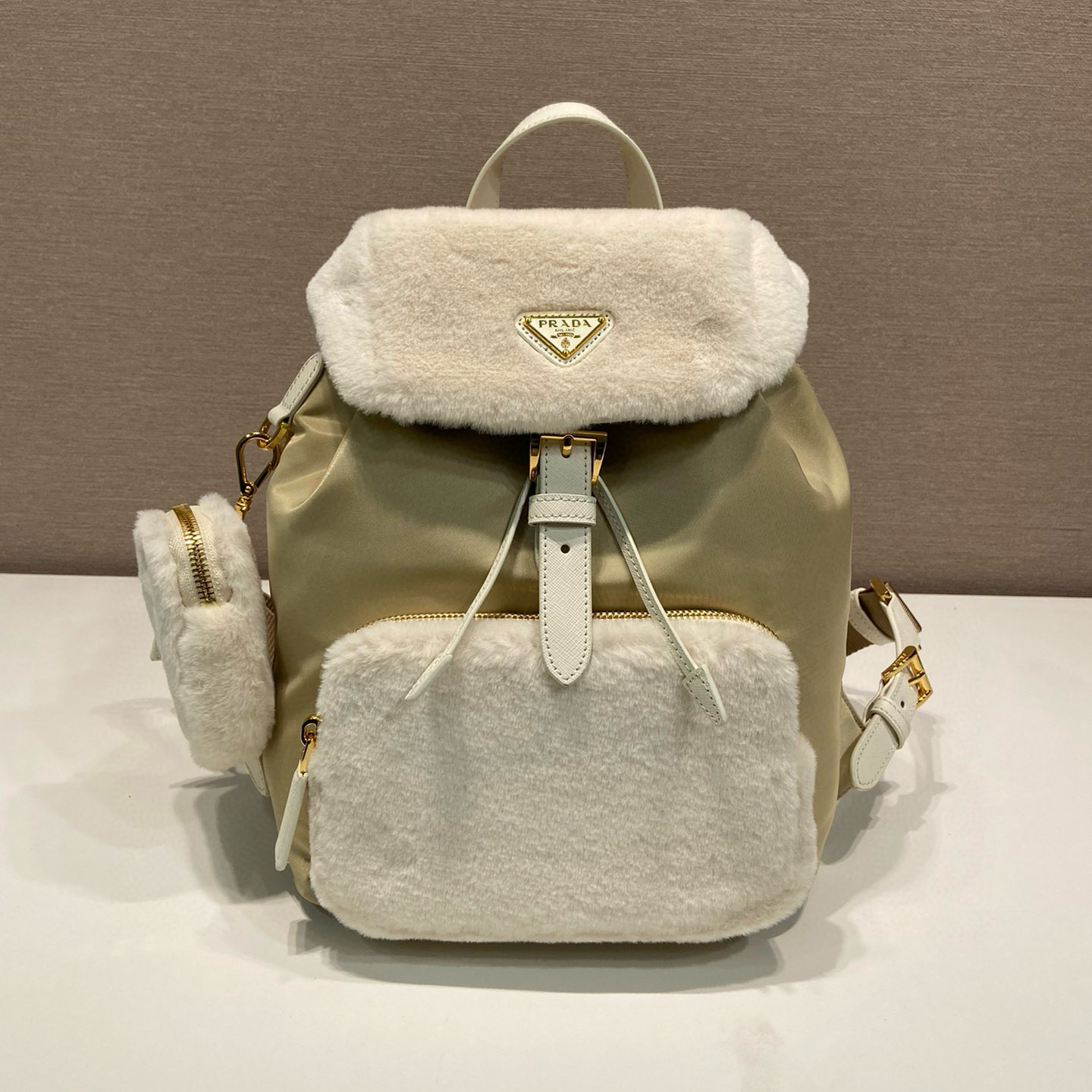 NIGO Prada Women's Wool Nylon Patchwork Shoulder Backpack Bag Bags #nigo97482