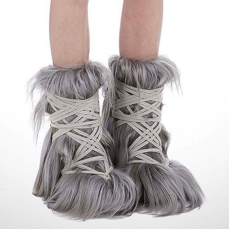 NIGO Rick Owens Men's Women's Autumn And Winter Fashion Trend High Street Lace-up Snow Boots Casual Shoes Ngvp #nigo7347