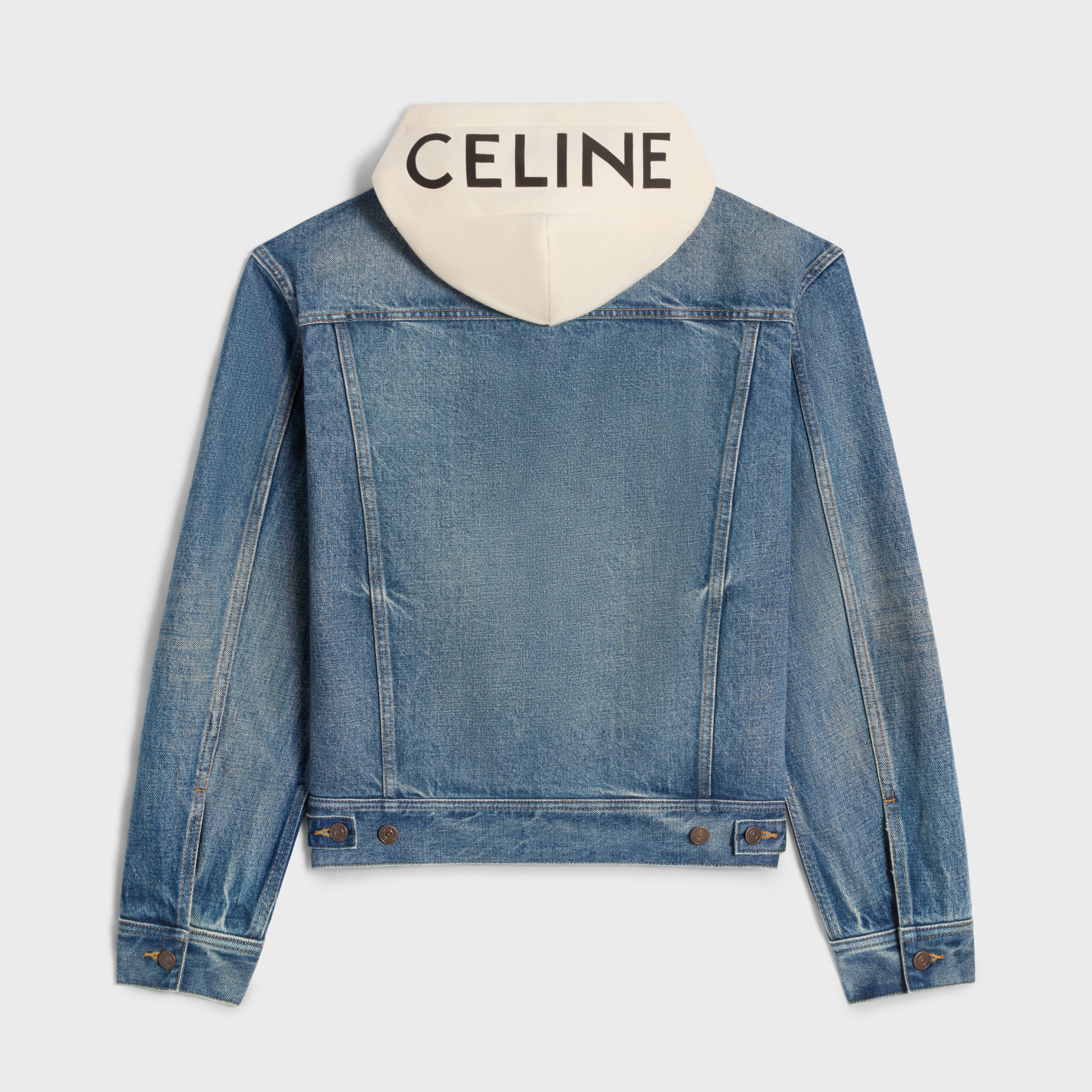 NIGO Celine Men's Autumn Blue Denim Single Breasted Hooded Jacket #nigo97489