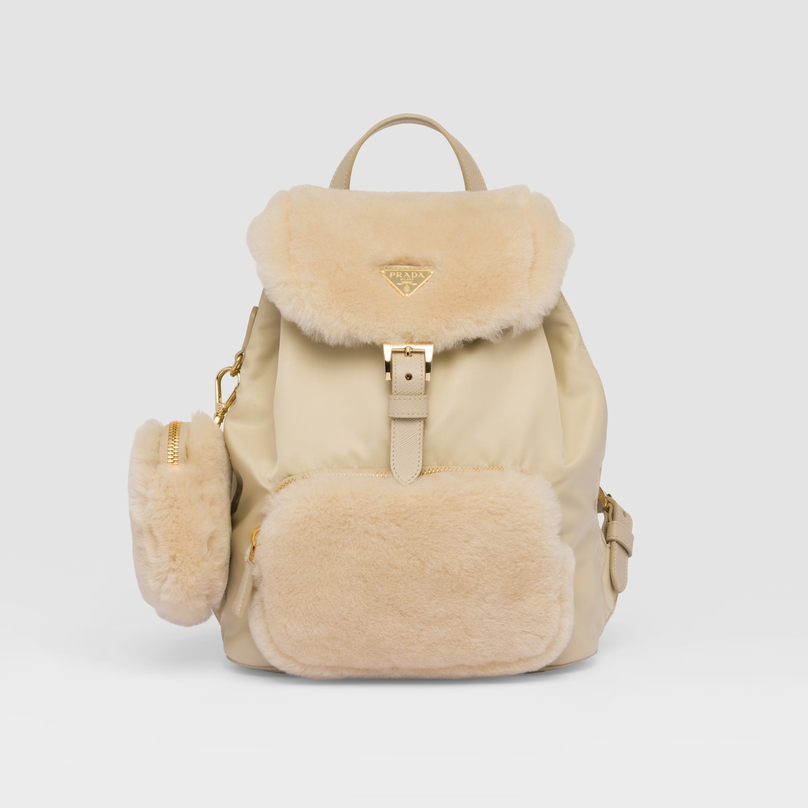 NIGO Prada Women's Wool Nylon Patchwork Shoulder Backpack Bag Bags #nigo97482