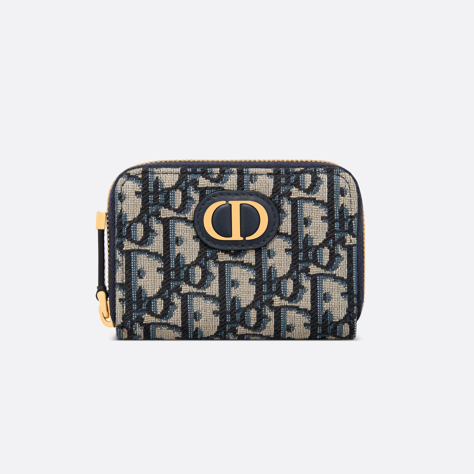 NIGO Dior Ladies Canvas Full Logo Printed Blue Zip Card Case Coin Purse Bag #nigo97497