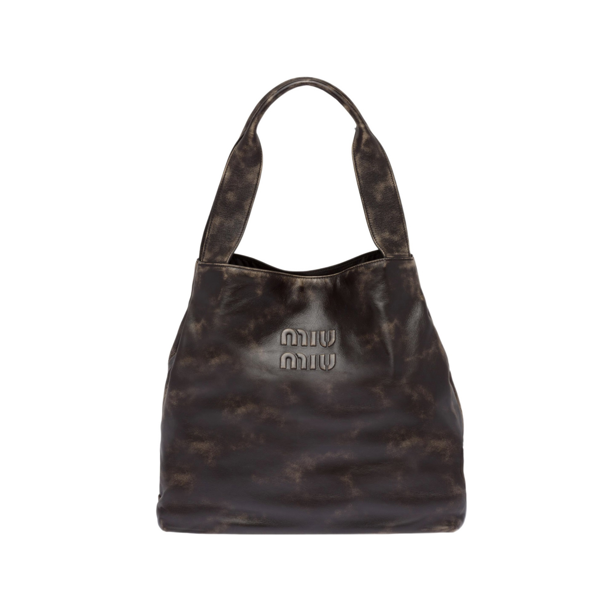 NIGO MiuMiu Women's Retro Aged Brown Shopping Tote Shoulder Bag #nigo97495