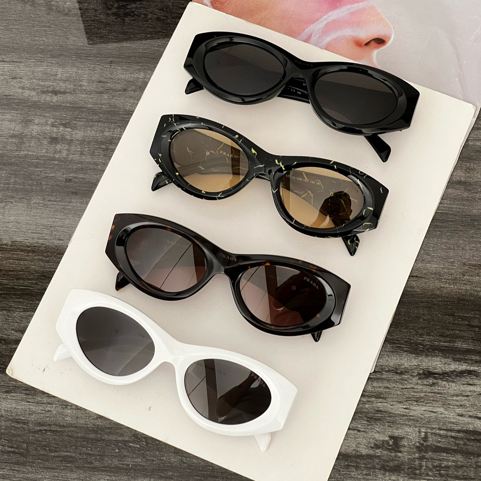 NIGO Prada Symbole Women's Oval Frame Sunglasses Eyeglasses Glasses #nigo97532