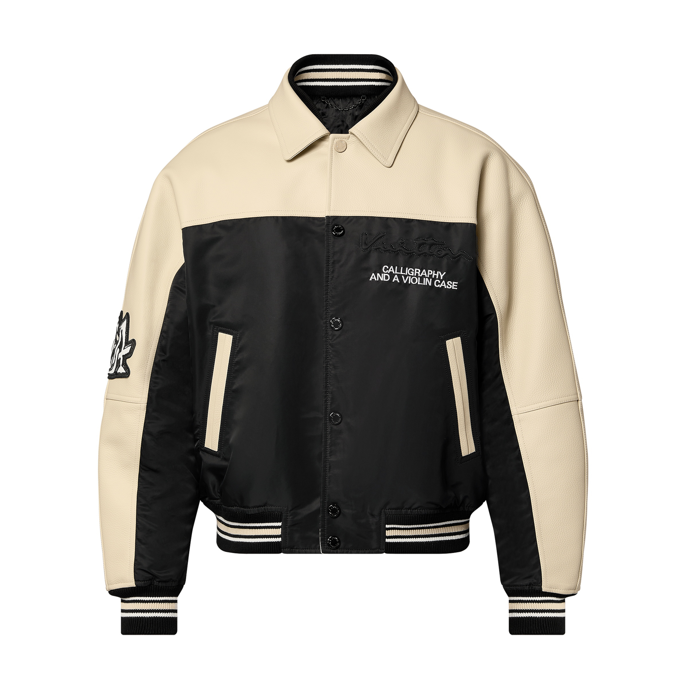 NIGO Louis Vuitton Men's Autumn Single Breasted Leather And Nylon Blouson Jacket #nigo97555