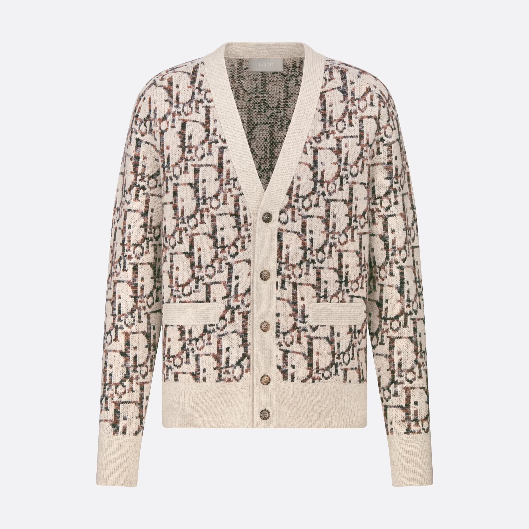 NIGO Dior Men's Spring And Summer Logo Kacquard V-Neck Single-Breasted Wool Knit Cardigan Jacket #nigo97553