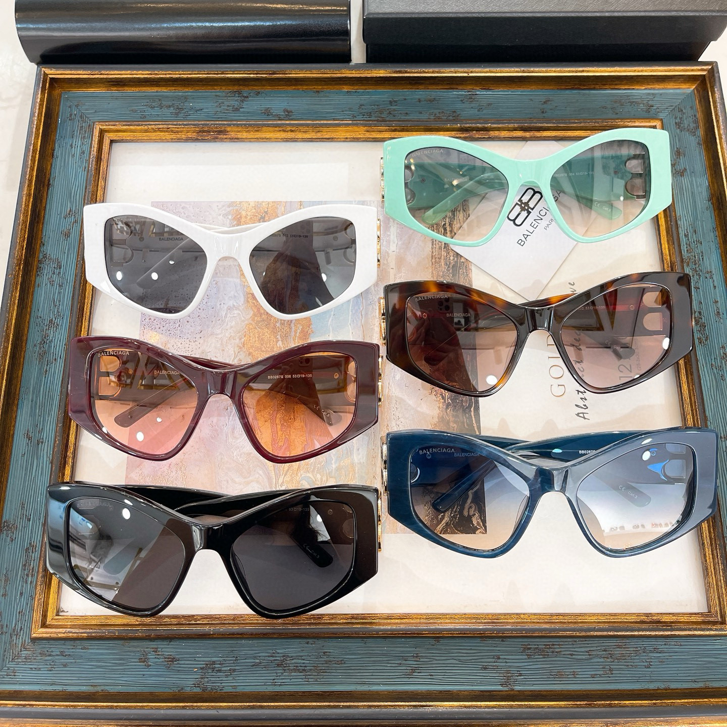 NIGO Balenciaga Women's BB Logo Vintage Black Sunglasses Glasses #nigo97587