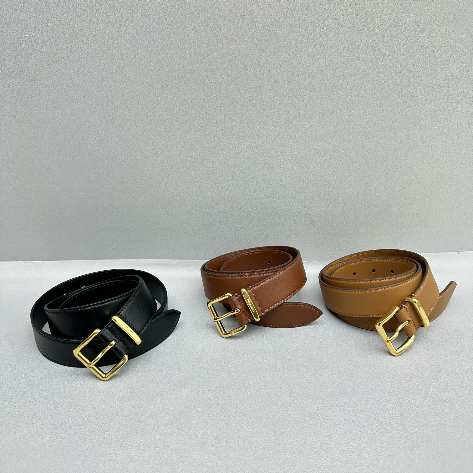 MIUMIU NIGO Women's Solid Colour Cowhide Logo Belt with Metal Buckle #nigo97594