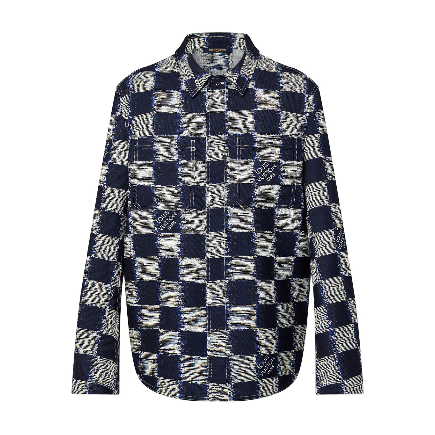 NIGO Louis Vuitton Men's Summer Logo Print Checkerboard Lapel Single Breasted Long Sleeve Shirt #nigo97631