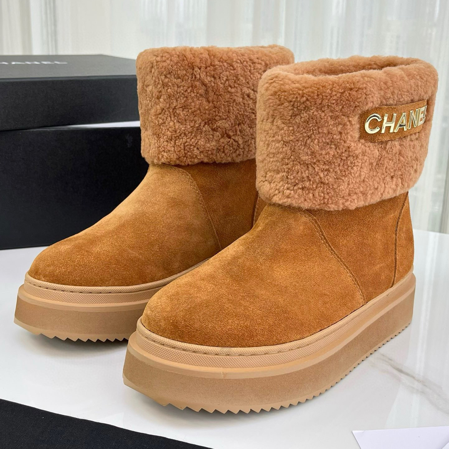 NIGO Chanel Women's Autumn and Winter Lamb Suede Snow Boots Shoes #nigo97636