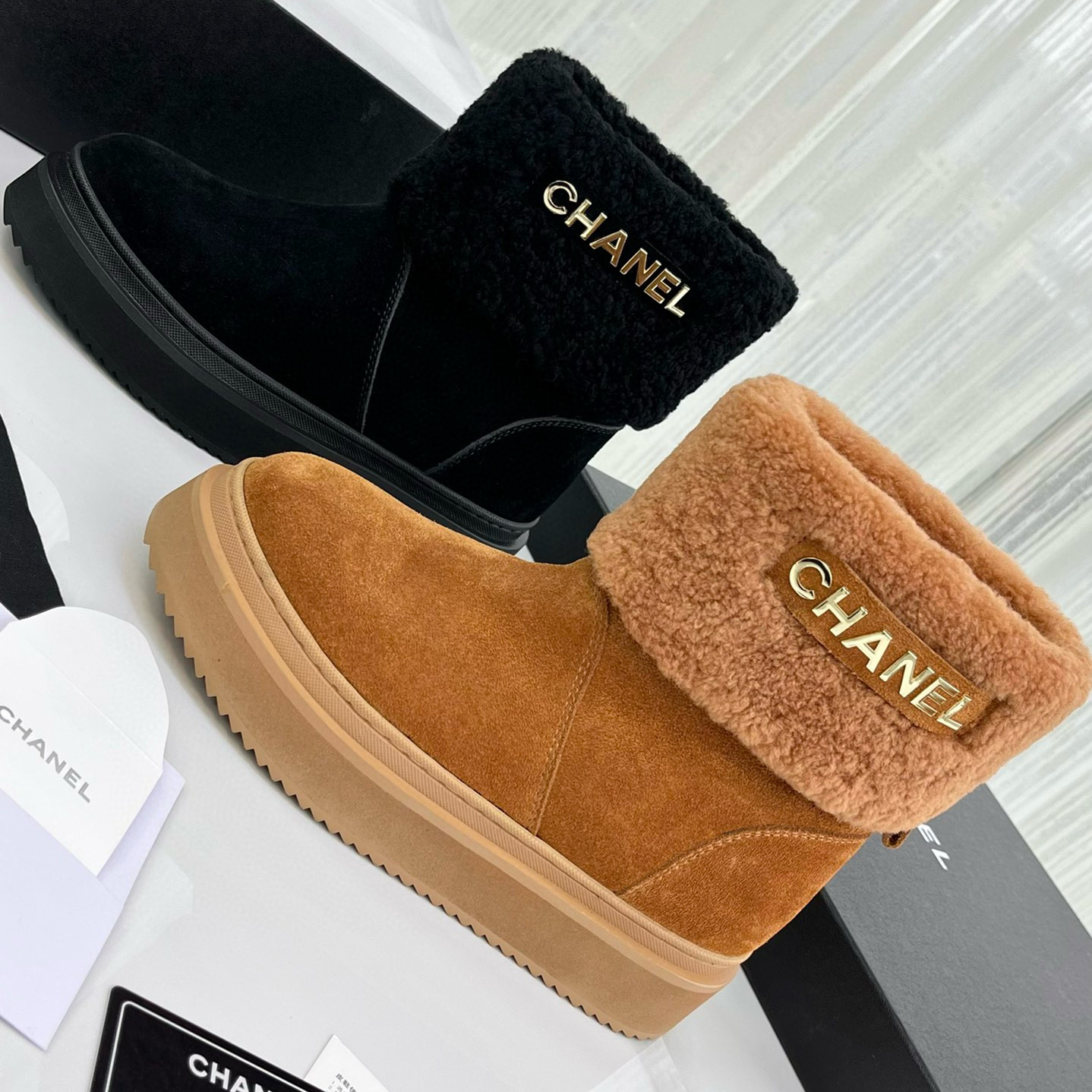 NIGO Chanel Women's Autumn and Winter Lamb Suede Snow Boots Shoes #nigo97636