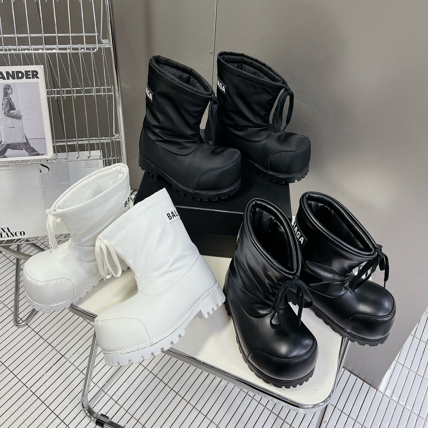 NIGO Balenciaga Men's Skiwear Alaska Low Boot Black Nylon Shoes #nigo97634