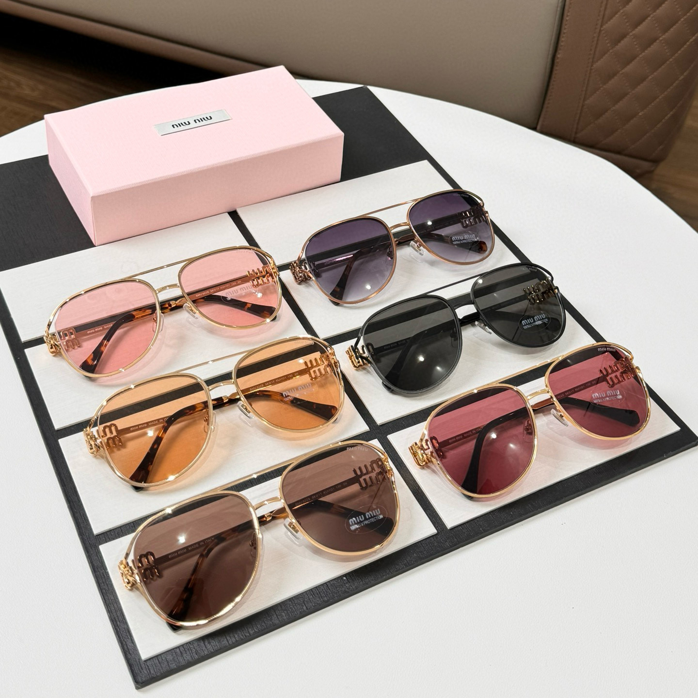 NIGO MiuMiu Women's Gradient Lens Alloy Aviator Style Sunglasses Glasses Eyeglasses #nigo97635