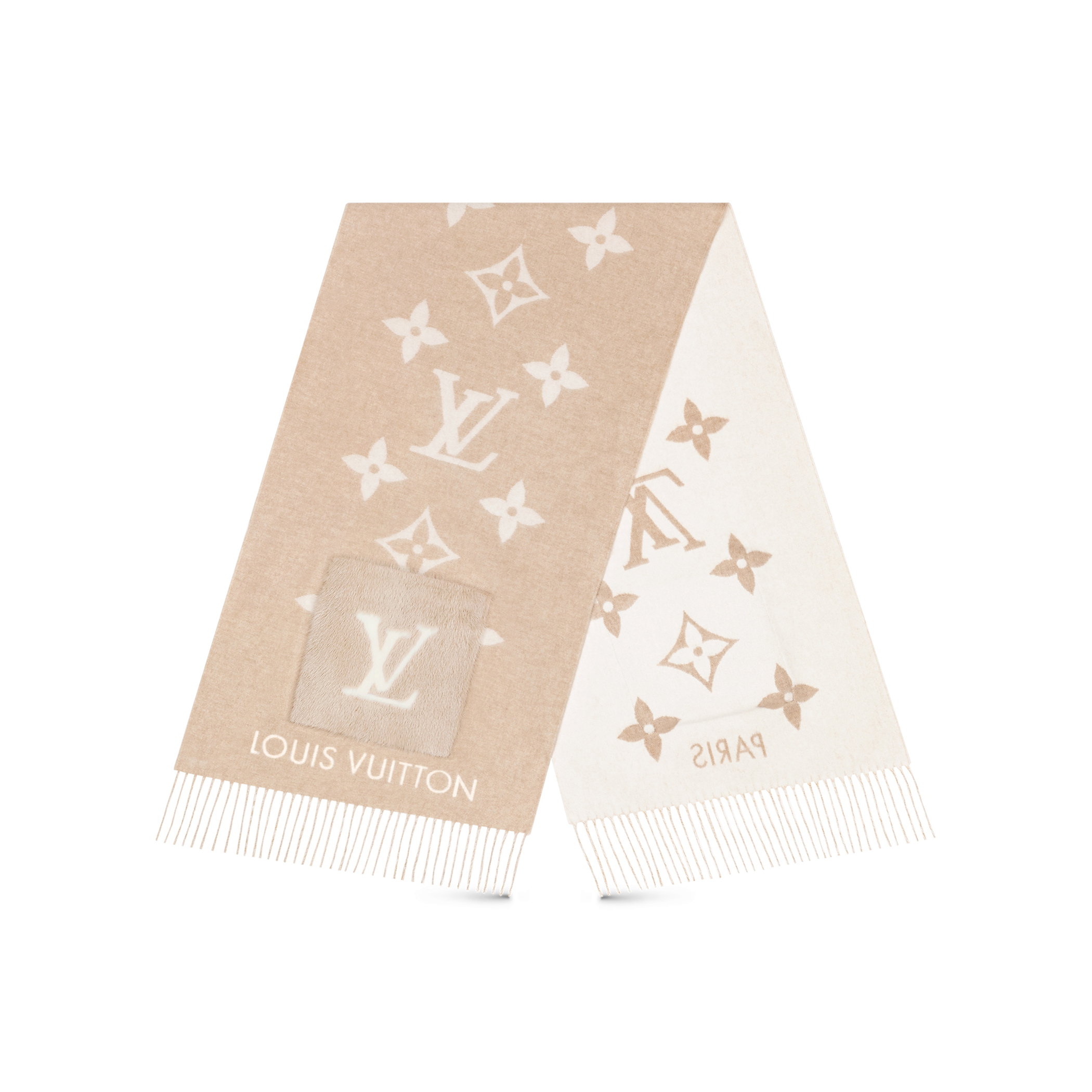 NIGO Louis Vuitton Cold Reykjavik Scarf Med Monogram I Kashmir Med Dobbel Lomme I Mink Og Kashmir For Kvinner #nigo97648