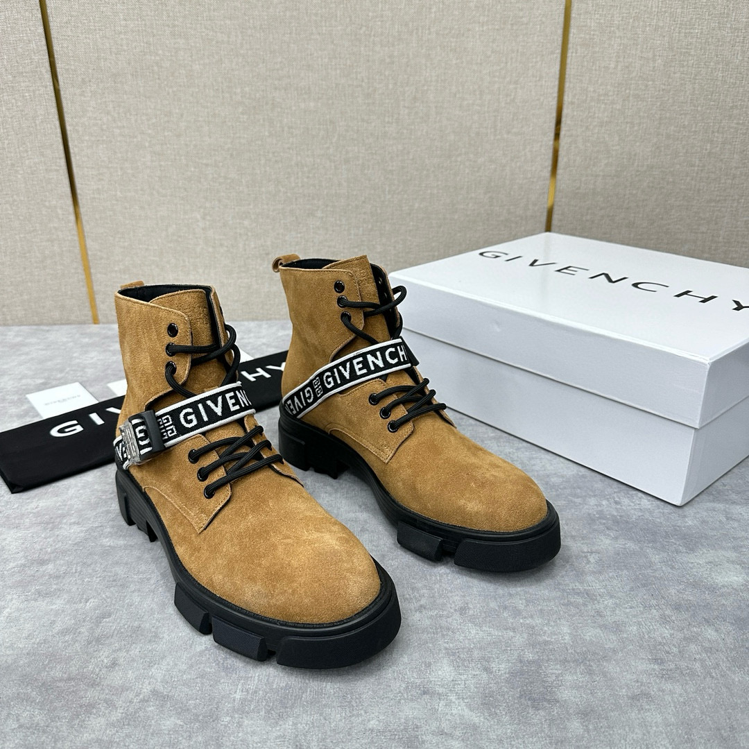 NIGO Givenchy Men's Winter Shiny Leather Brushed Cowhide High Top Boots Shoes #nigo97652