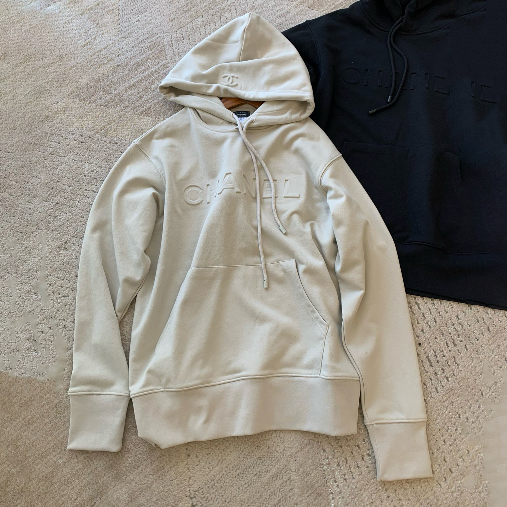 NIGO Chanel Men's and Women's Black and White Cotton Hooded Sweatshirt Pullover #nigo97661