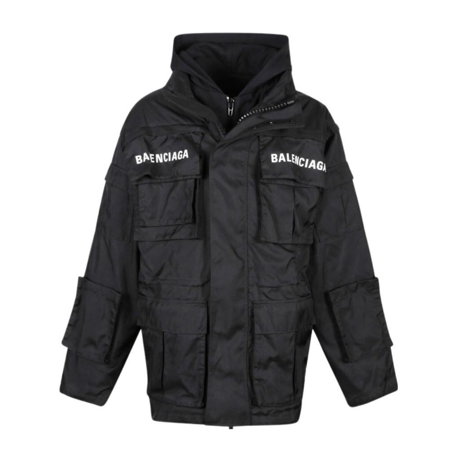 NIGO Balenciaga Men's Winter Black Letter Pocket Regular Fit Long Sleeve Hooded Jacket #nigo97664
