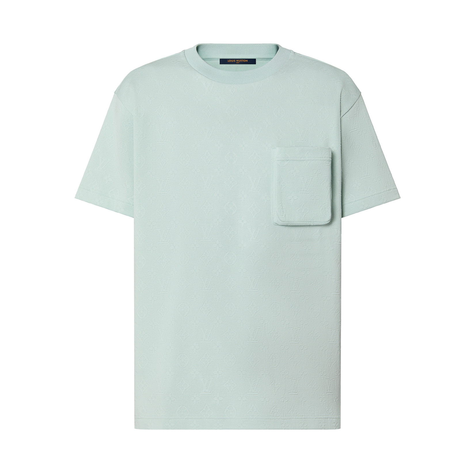 NIGO Louis Vuitton Men's Summer Light Green Round Neck Pocket Casual Short 3D Pocket Monogram Cotton Sleeve T-Shirt #nigo97675
