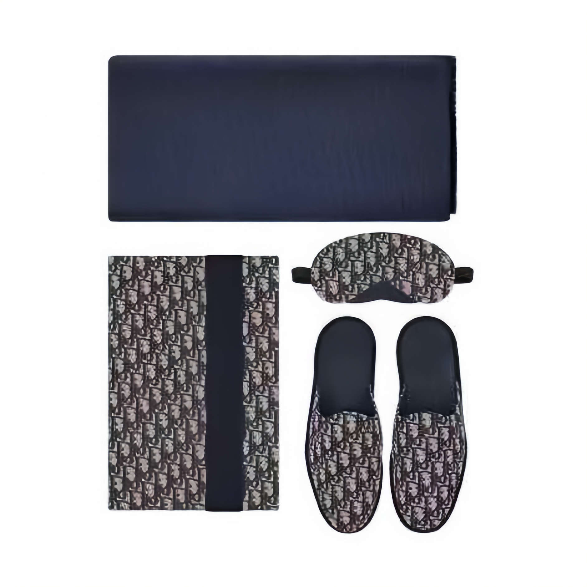 NIGO Dior Cotton Monogrammed Slippers Silk Scarf and Eye Mask Homeware Travel Set #nigo97677