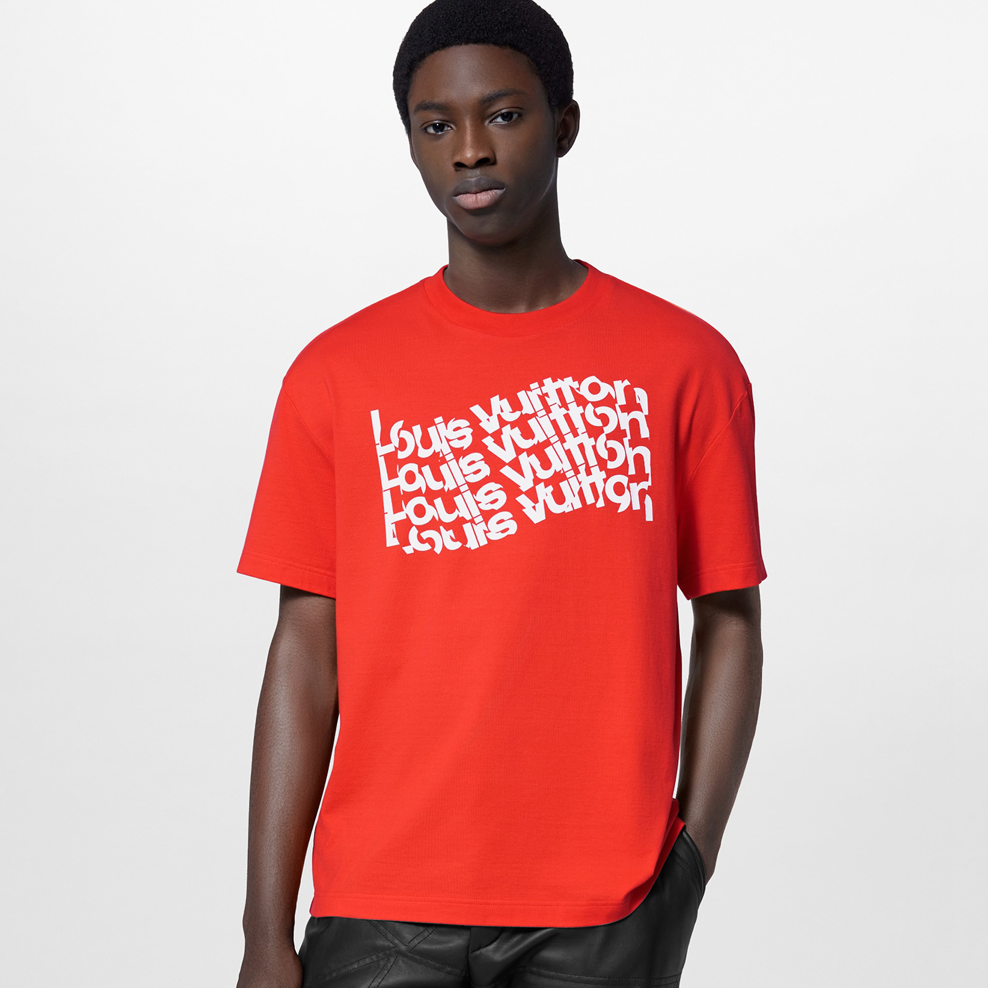 NIGO Louis Vuitton Men's Summer Red Logo Letter Print Round Neck Short Sleeved Cotton T-Shirt #nigo97674