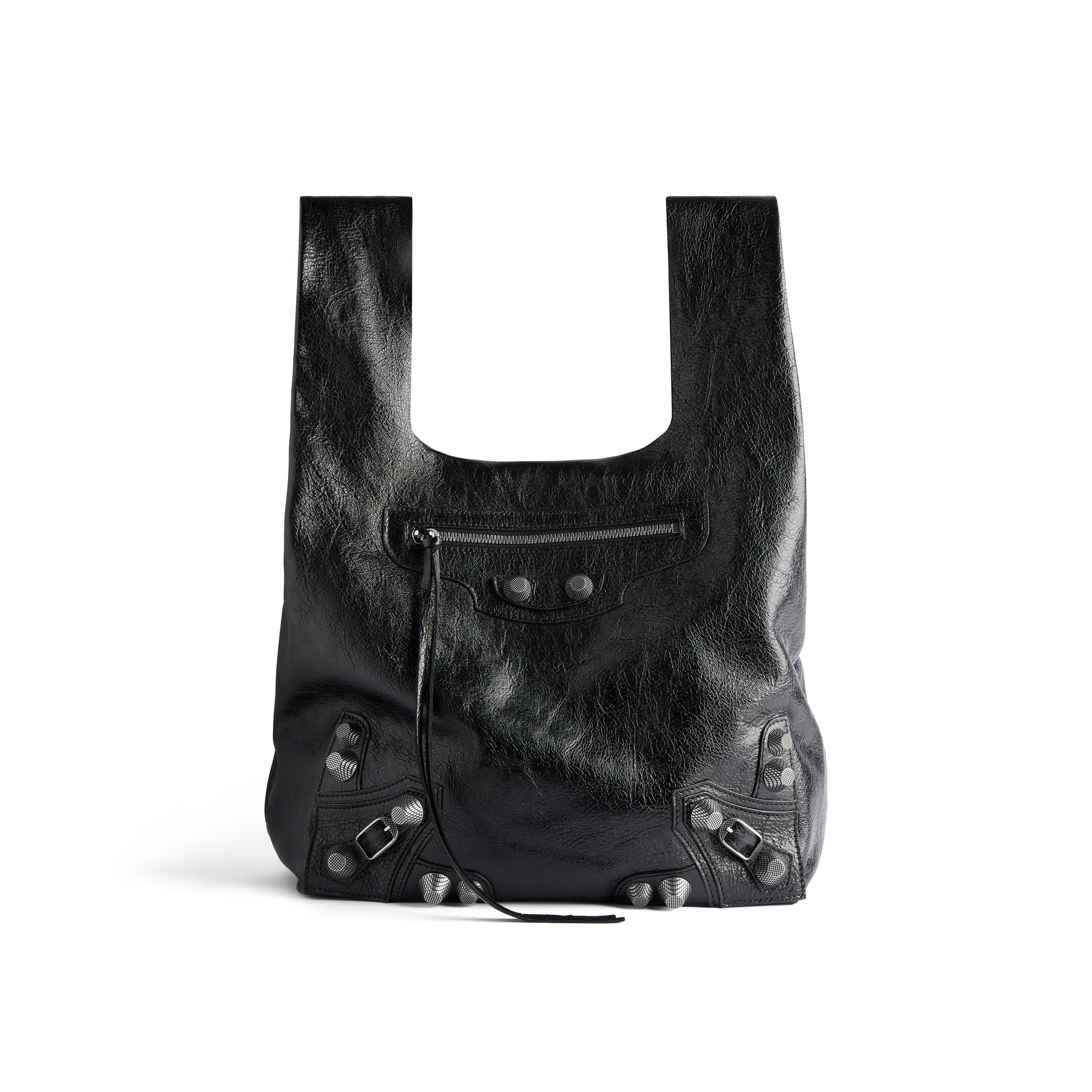 NIGO Balenciaga Men's Le Cagole Shopper Bag Black Leather Vest Shape Tote Bags #nigo97688