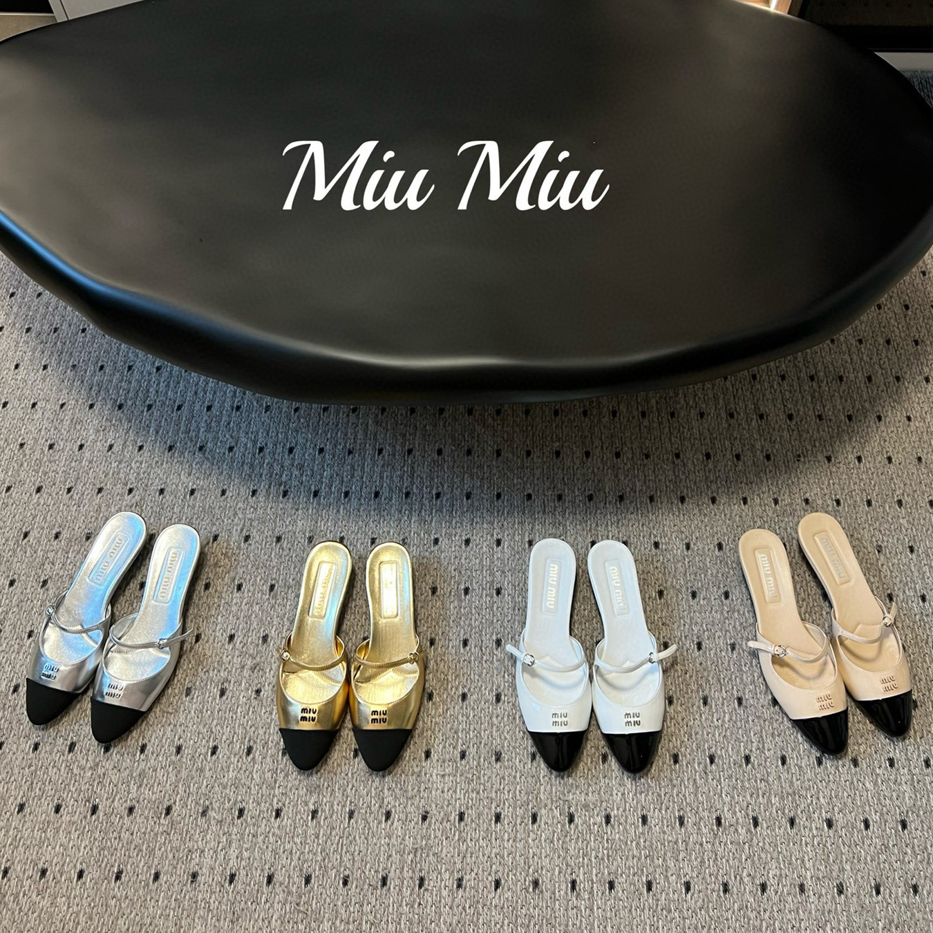 NIGO MiuMiu Women's Two Tone Leather Sheepskin Sandals Slippers Shoes #nigo97698