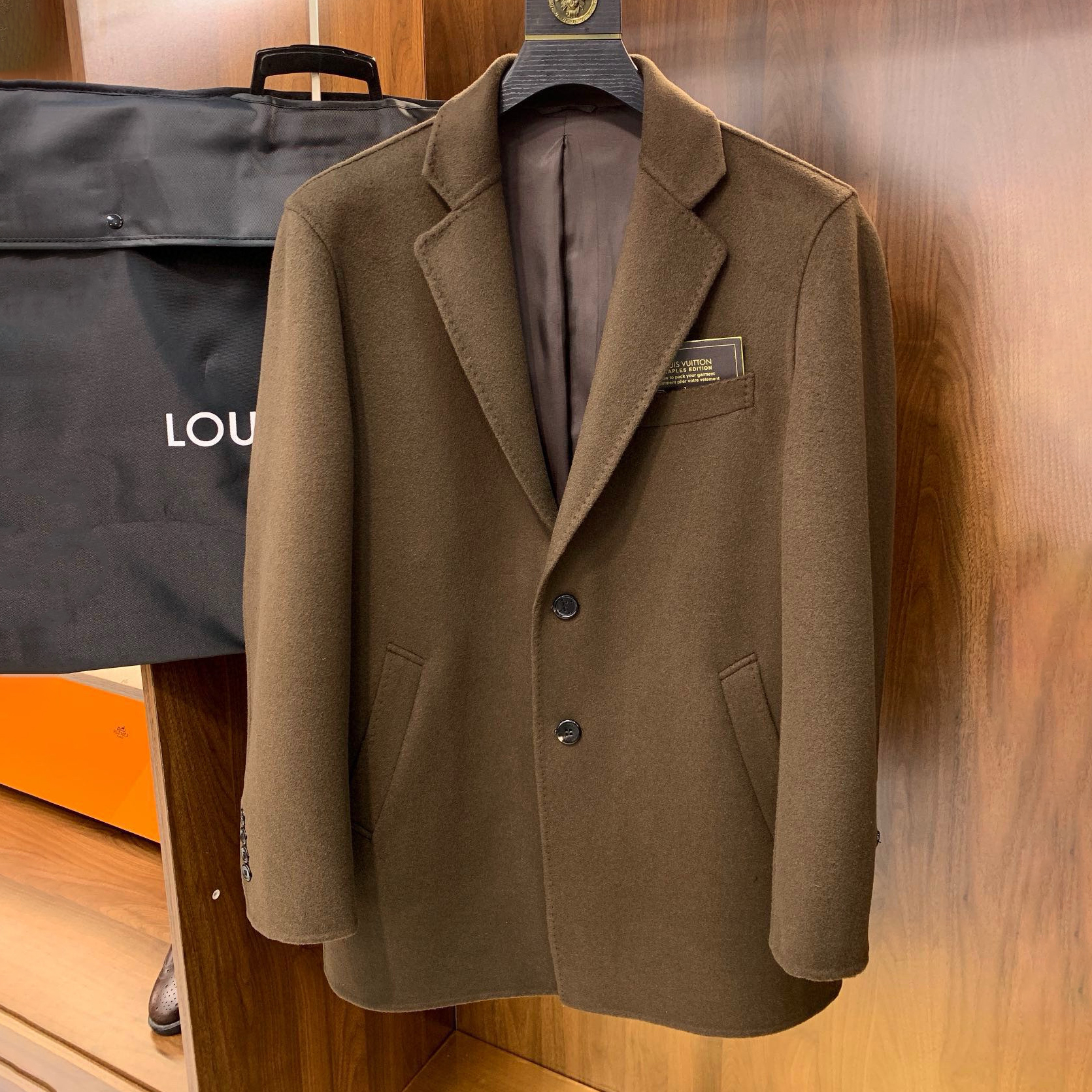 NIGO Louis Vuitton Men's Mid Length Winter Double Faced Wool And Cashmere Single Breasted Coat Jacket #nigo97696