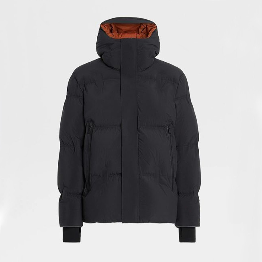 NIGO Ermenegildo Zegna Men's Winter Solid Colour Casual Zip Hooded Long Sleeve Fashion Loose Puffer Down Jacket Coat Ngvp #nigo7441
