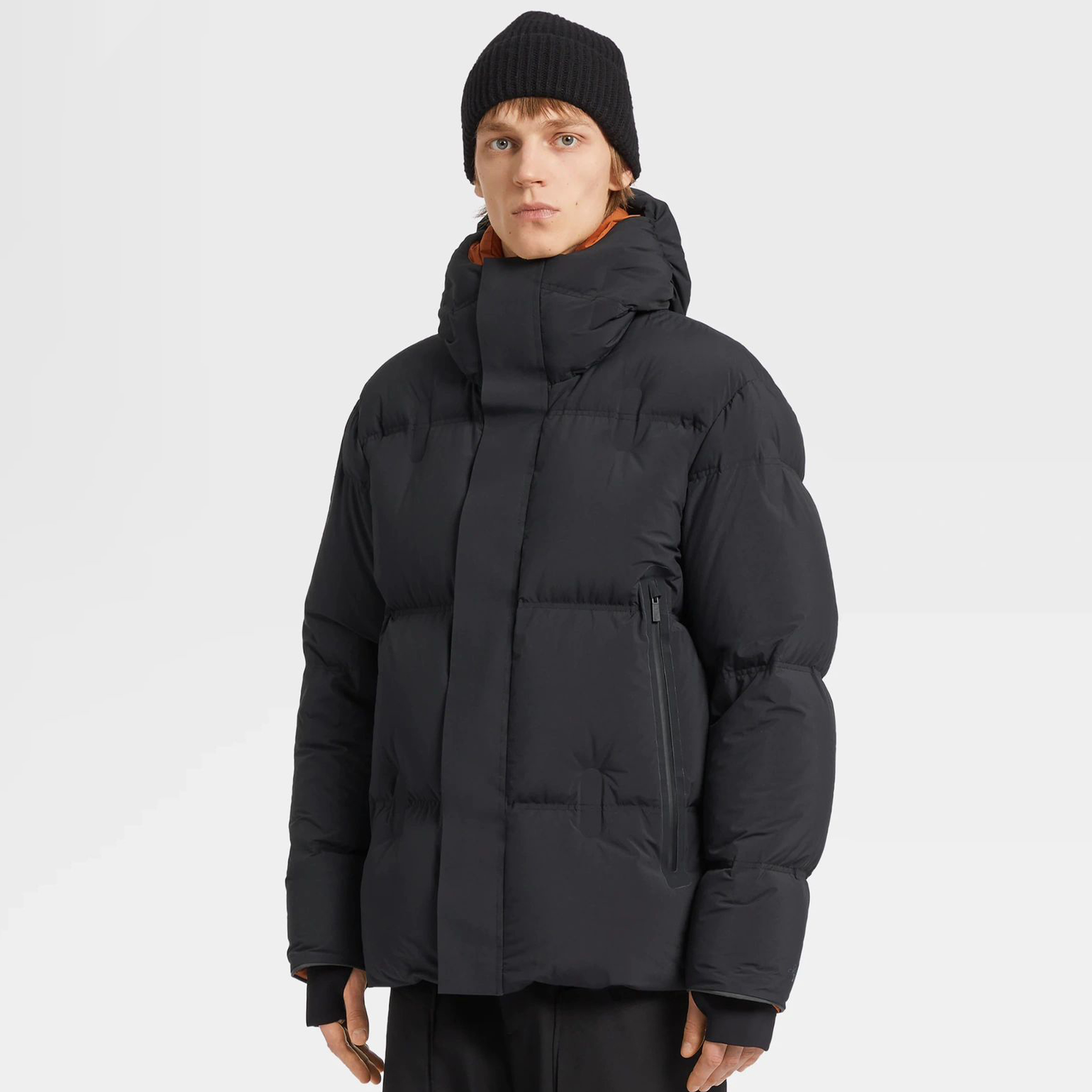 NIGO Ermenegildo Zegna Men's Winter Solid Colour Casual Zip Hooded Long Sleeve Fashion Loose Puffer Down Jacket Coat Ngvp #nigo7441