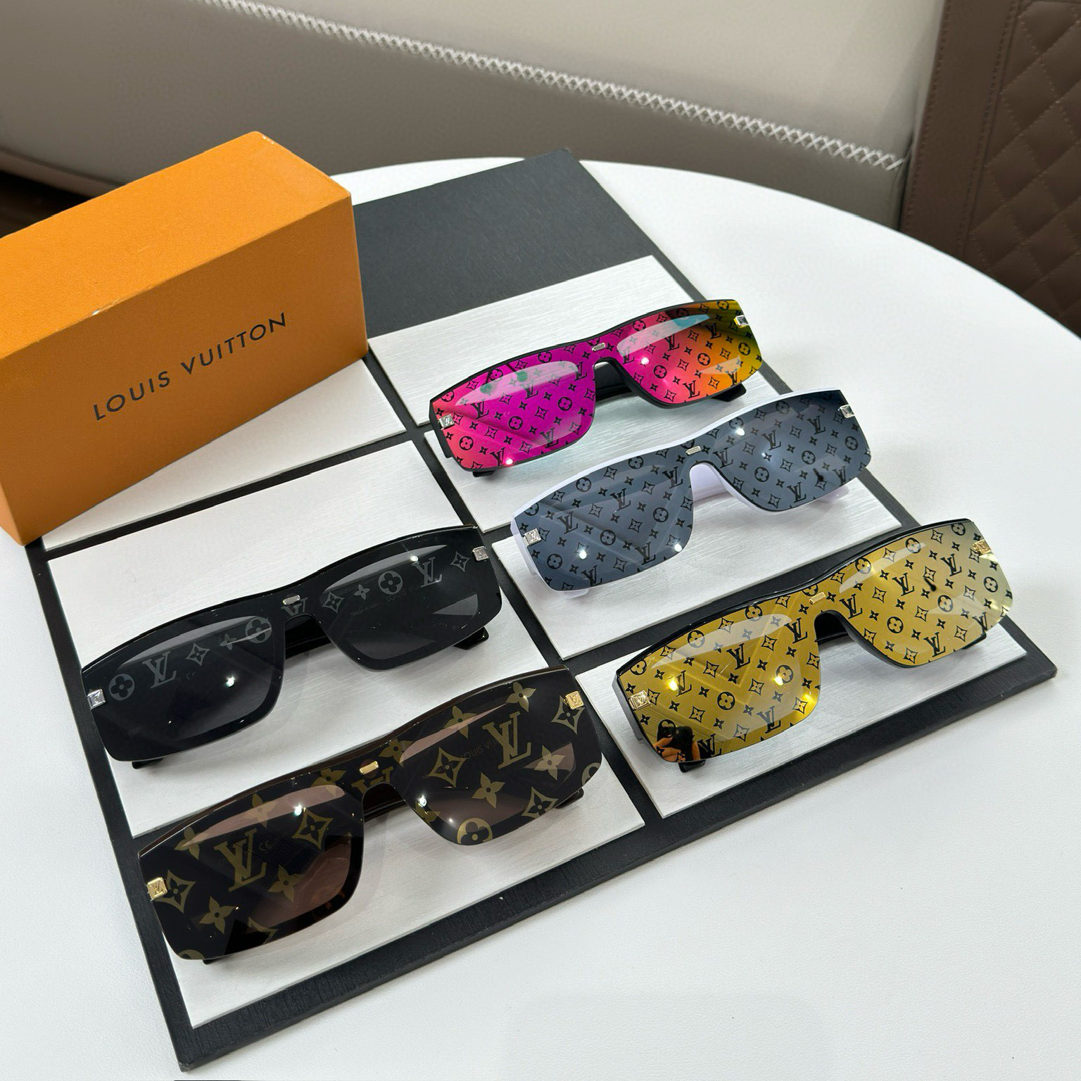 NIGO Louis Vuitton LV Speed Mask Men's Logo Decorative Temples Irregularly Shaped Sunglasses Glasses #nigo97726