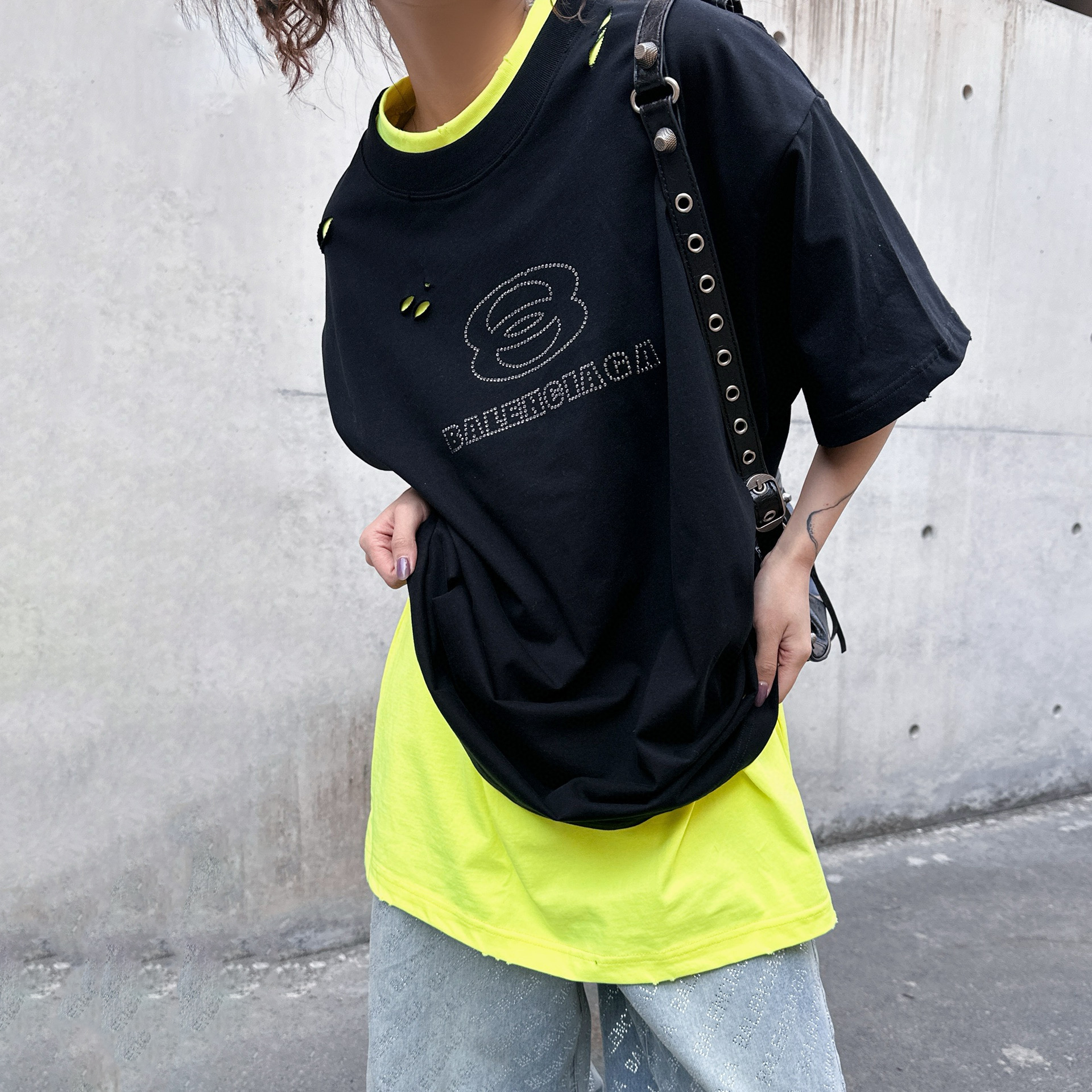 NIGO Balenciaga Men's Summer Fake 2 Piece Colour Block Cotton Round Neck Short Sleeve T-Shirt #nigo97735