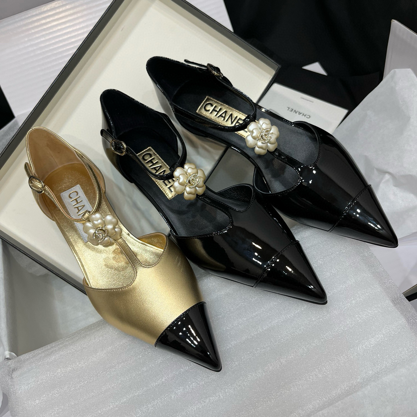 NIGO Chanel Women's Summer Camellia Pointed Toe Mary Jane Dance Shoes Sandals #nigo97728