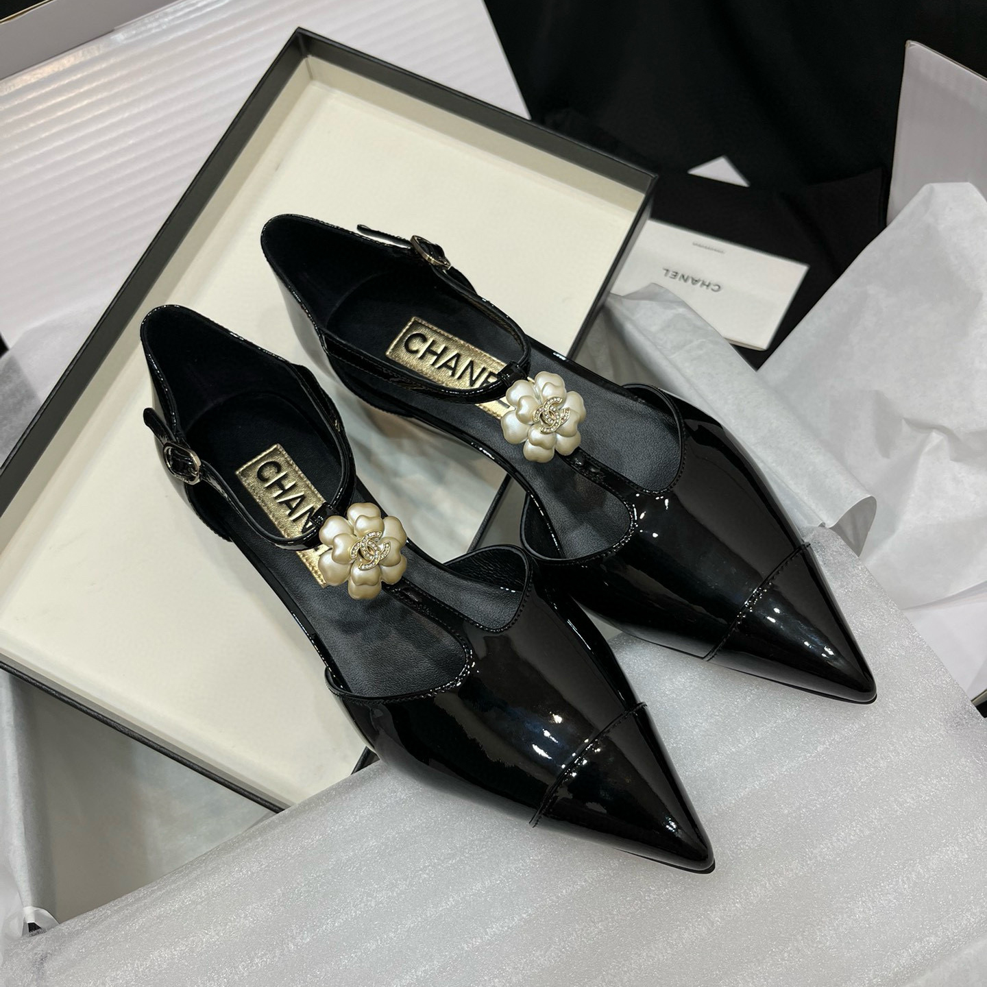 NIGO Chanel Women's Summer Camellia Pointed Toe Mary Jane Dance Shoes Sandals #nigo97728