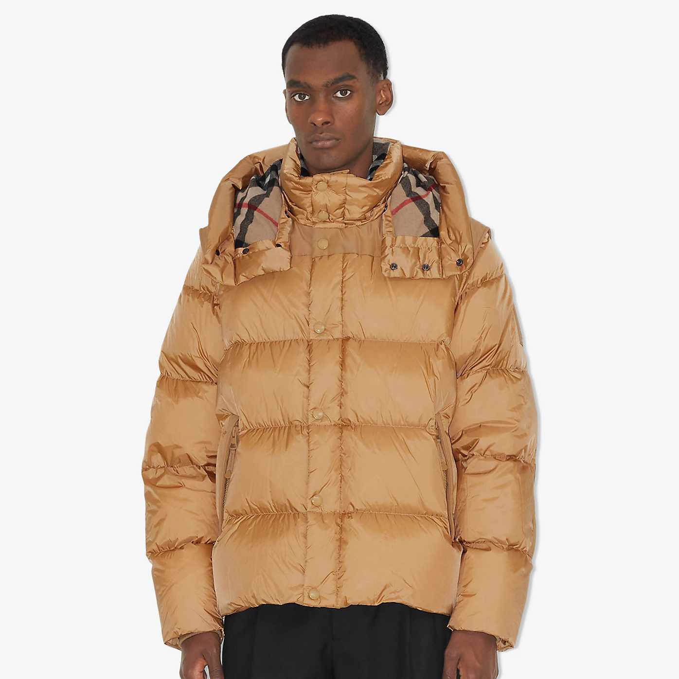NIGO Burberry Men's And Women's Winter Single Breasted Zip Up Detachable Sleeve Nylon Puffer Down Jacket #nigo97742