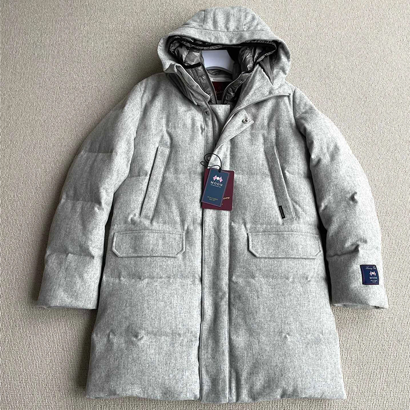 NIGO Montecore Men's Autumn And Winter Coat Casual Hooded Zipper Stand Up Collar Wool Fabric Long Style Puffer Down Jacket Ngvp #nigo7454