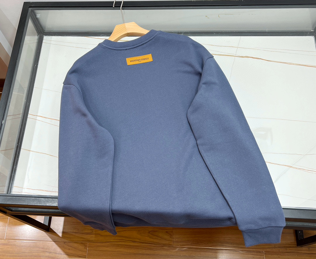 NIGO Louis Vuitton Men's Autumn Winter Blue Round Neck Cotton Long Sleeve Sweatshirt Pullover #nigo97746
