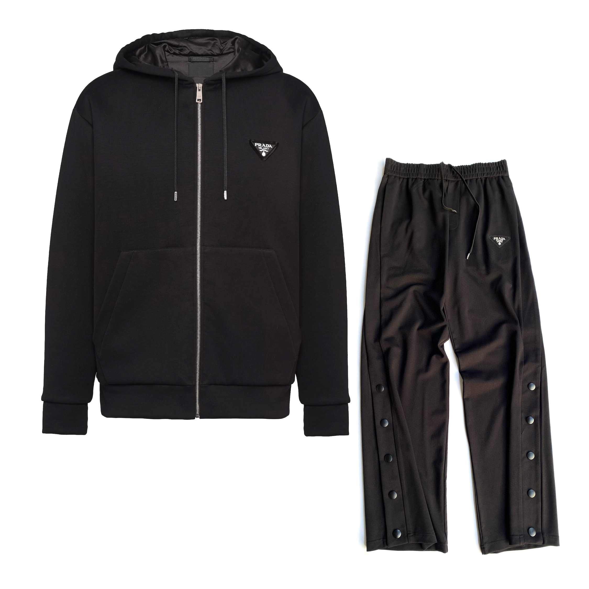 NIGO Prada Men's Winter Cotton Zip Drawstring Hooded Jacket Stretch Sweatpants Pants Suit Set #nigo97743