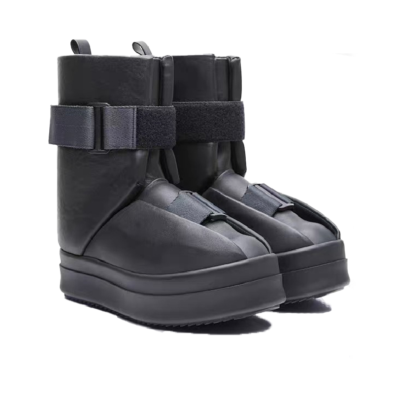NIGO Rick Owens Men's and women's Fall And Winter Fashion High Street Trend Strappy Short Boots Thick Bottom Cowhide Shoes Ngvp #nigo7459