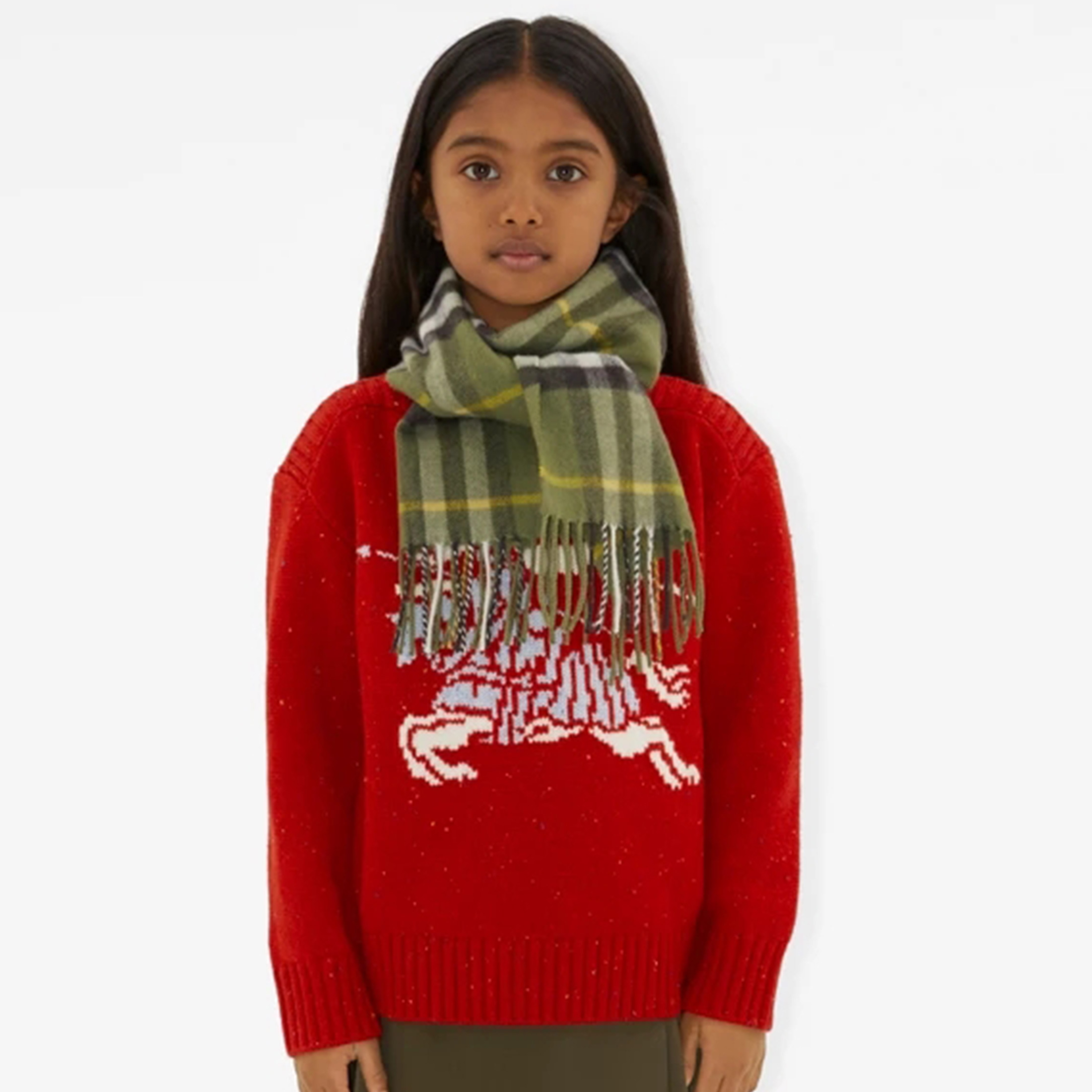NIGO Burberry Kids Pattern Embroidery Wool Cashmere Blend Crew Neck Pullover Long Sleeve Knit Sweater #nigo31242