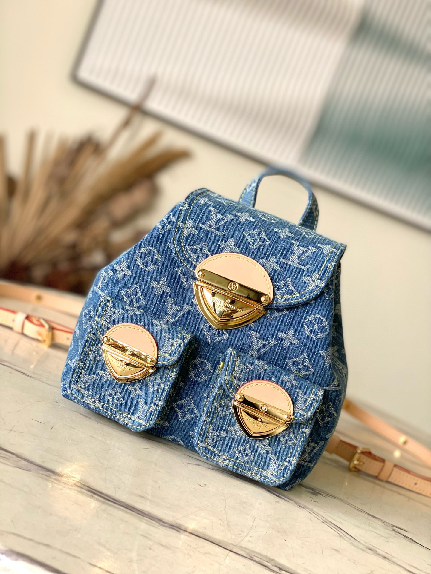 NIGO Louis Vuitton Women's Full Printed Monogrammed Denim Shoulder Backpacks Bag Bags #nigo97759