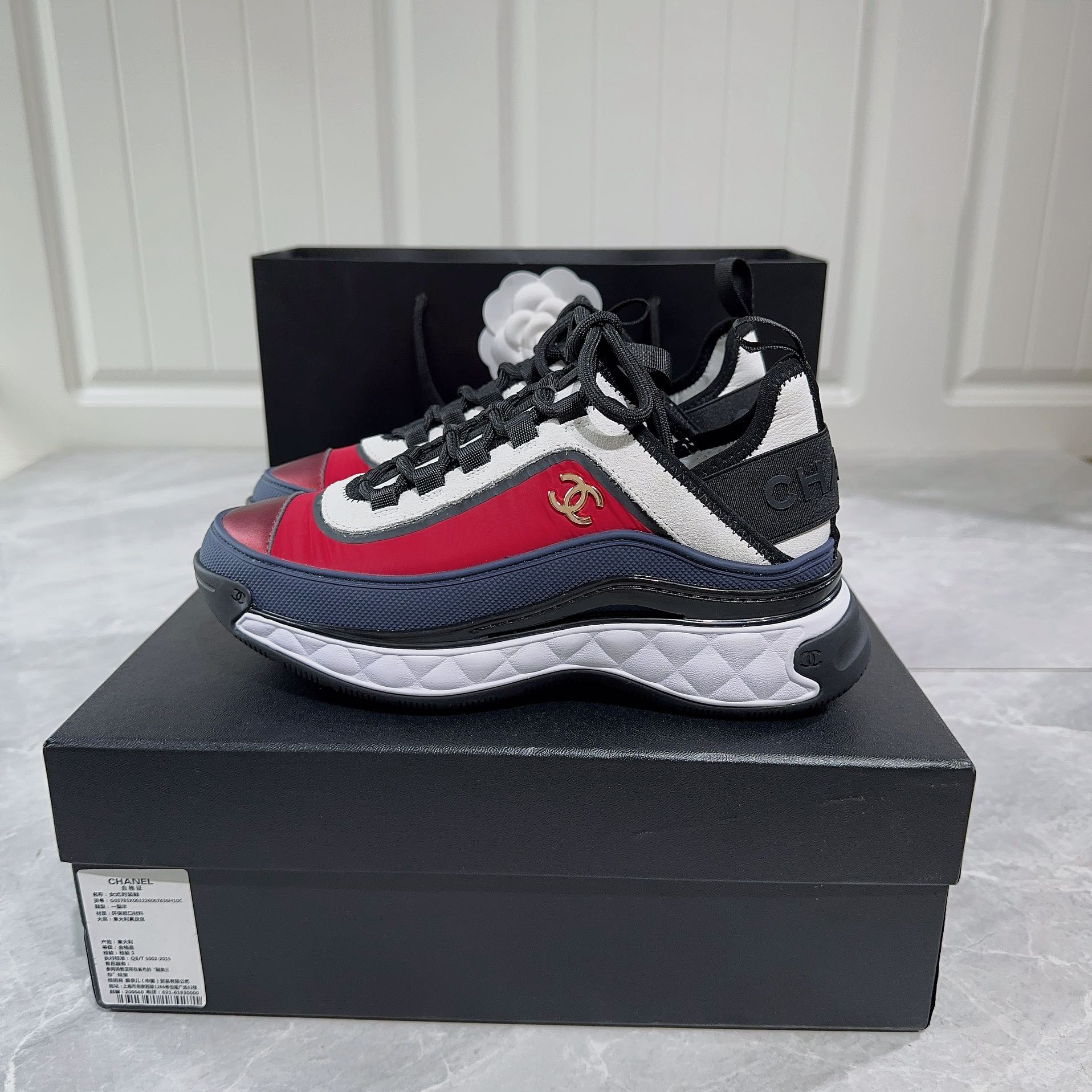 NIGO Chanel Women's Colourblock Suede Leather Patchwork Low Top Sneakers Casual Shoes #nigo97753