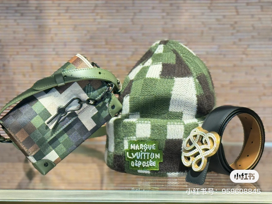 NIGO Louis Vuitton Men's Green Camouflage Leather Box Waist Shoulder Crossbody Bag Bags #nigo97765