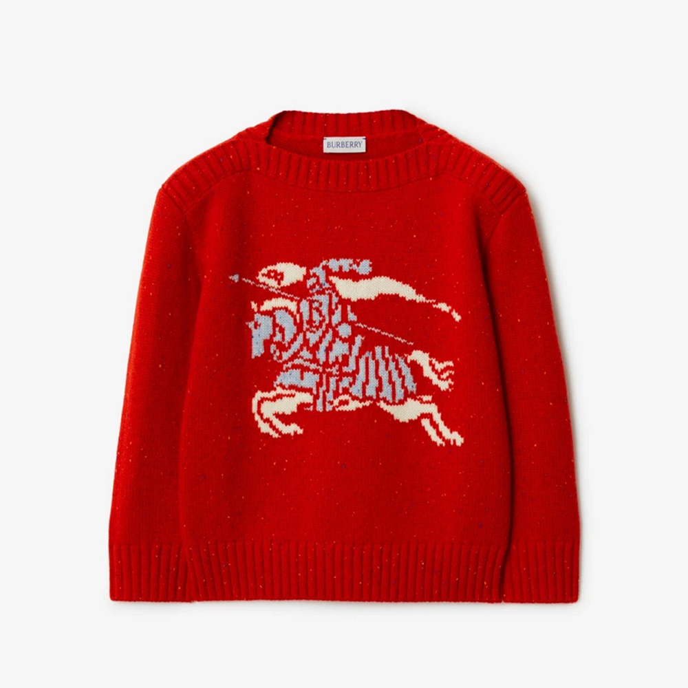 NIGO Burberry Kids Pattern Embroidery Wool Cashmere Blend Crew Neck Pullover Long Sleeve Knit Sweater #nigo31242