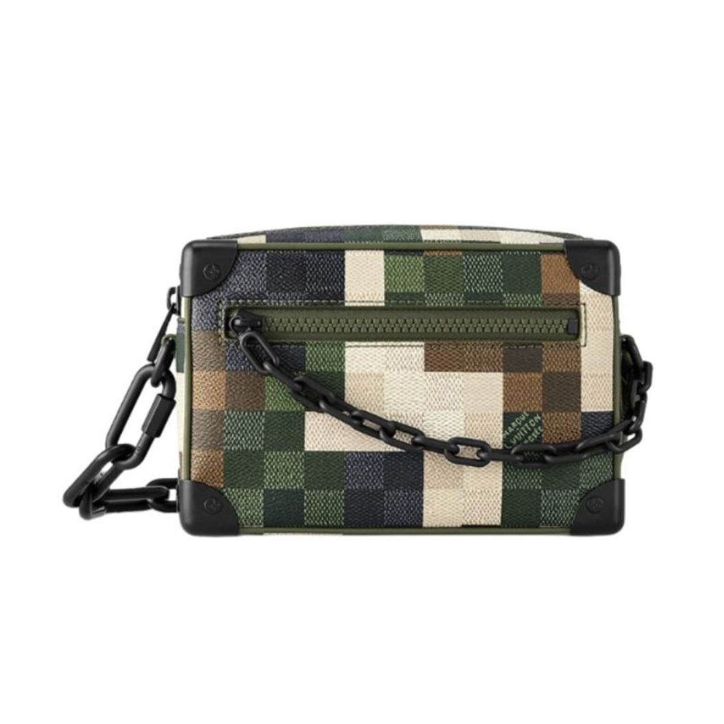 NIGO Louis Vuitton Men's Green Camouflage Zip Adjustable Shoulder Strap Chain Leather Shoulder Crossbody Bag Bags #nigo97764