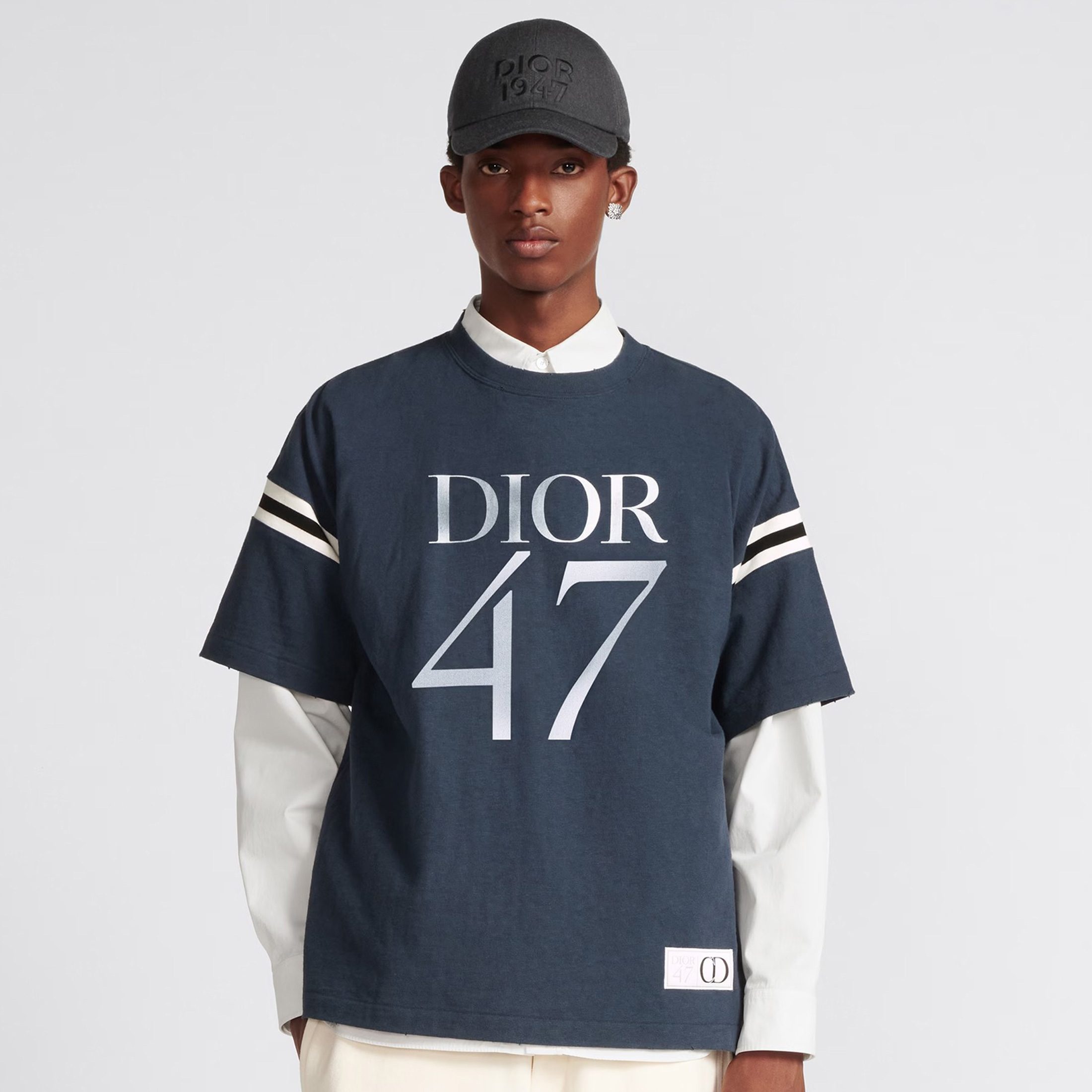 NIGO Dior Men's Summer Solid Color Letter Print Round Neck Loose Cotton Short Sleeve T-Shirt #nigo97768