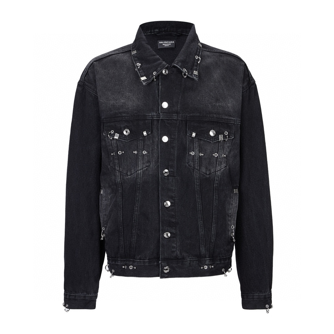 NIGO Balenciaga Men's Spring And Summer Fashion High Street Trend Jacket Metal Ring Buckle Do Old Loose Denim Jacket Ngvp #nigo7526