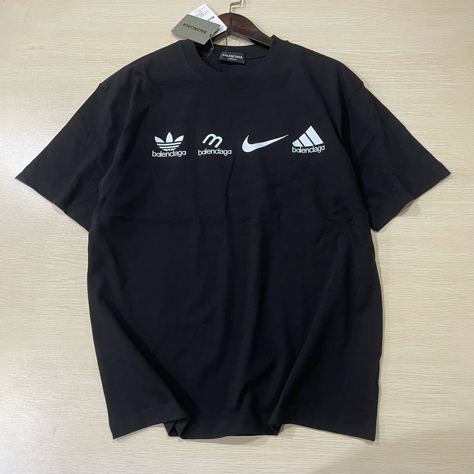 NIGO Balenciaga Men's Summer Black and White Cotton Round Neck Short Sleeve T-Shirt #nigo97777