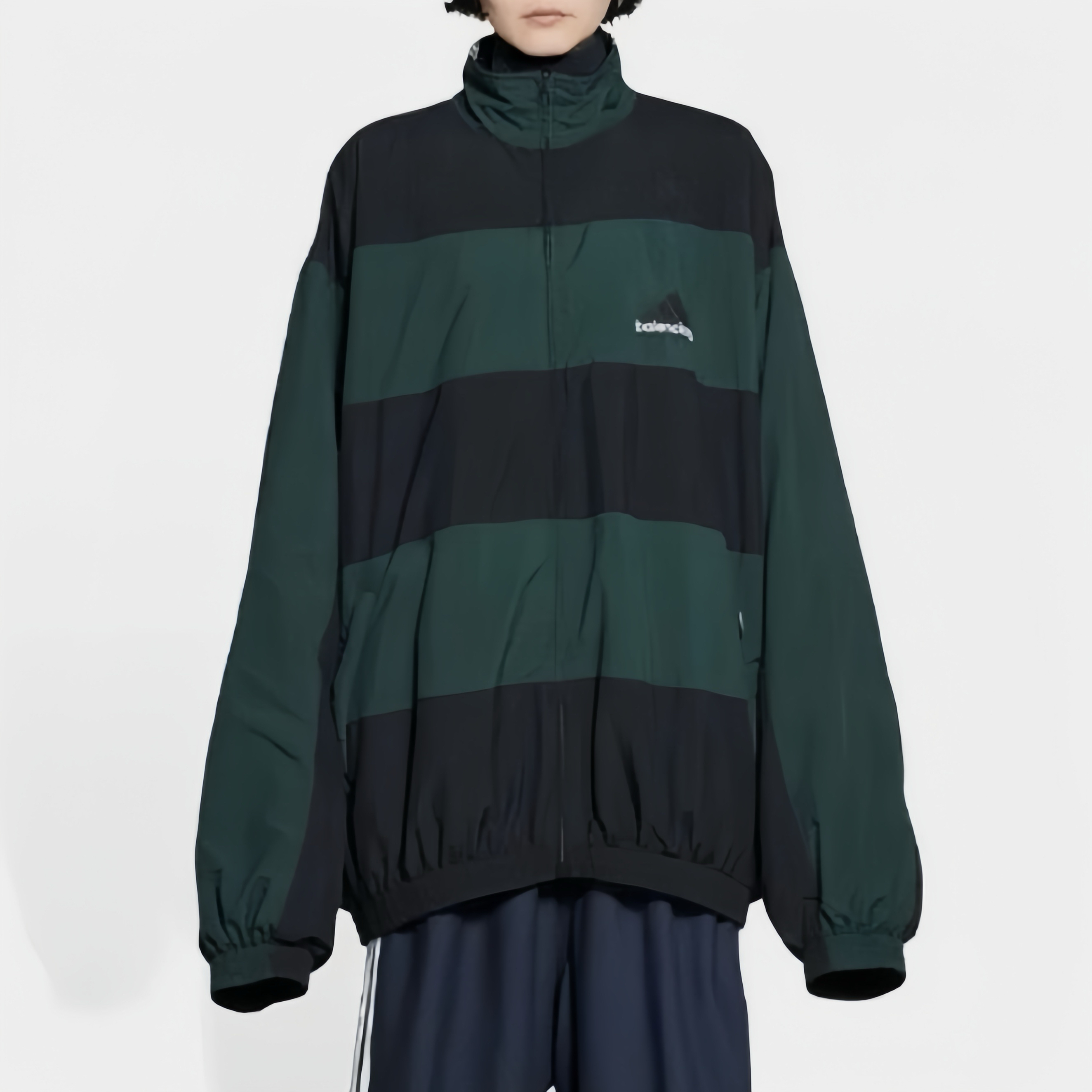 NIGO Balenciaga Men's And Women's Embroidered Logo Stripe Reversible Stand Collar Loose Fit Zip Jacket #nigo97781