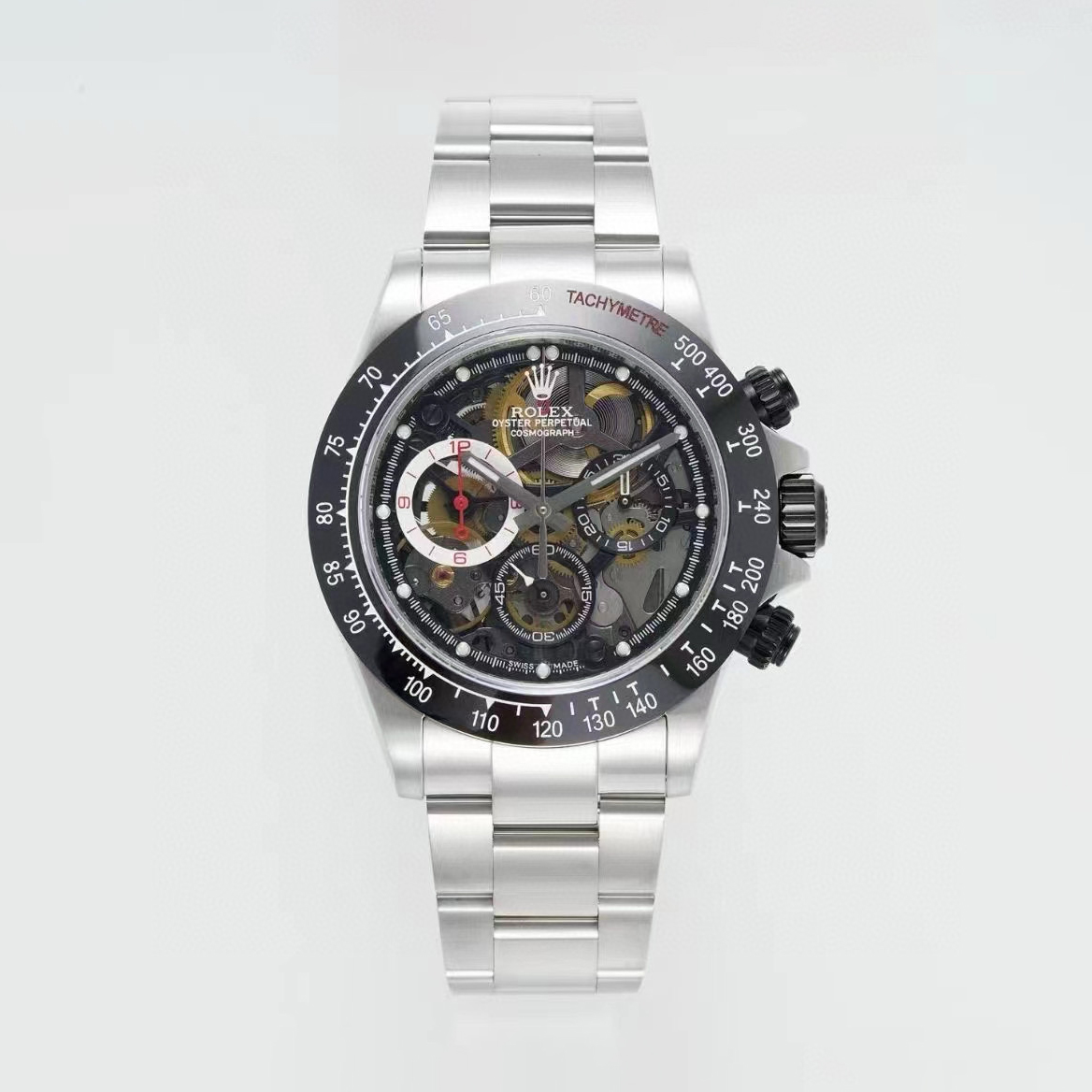 NIGO Rolex Men's Skeleton Dial Ceramic Bezel Steel Strap Mechanical Watch #nigo97792